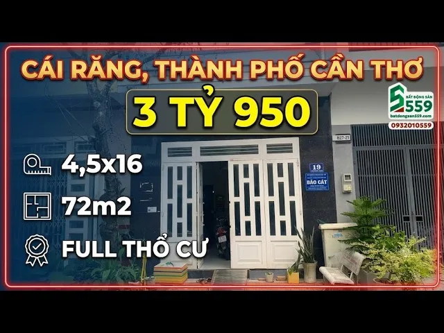 Bán nhà tại Khu dân cư Hưng Phú 1, Phường Hưng Phú, Quận Cái Răng, Thành Phố Cần Thơ