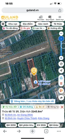 Bán Đất 2360m2 có sẵn 200 m2 thổ cư giá 3 tỷ tại - Chọn - Xã Bình An Huyện Châu Thành Kiên Giang
