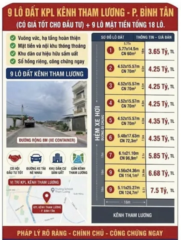 Bán Đất 2123.9m2 có sẵn 2123.9 m2 thổ cư giá 155 tỷ tại Đường Hồ Văn Long Phường Tân Tạo A Quận Bình Tân TP. Hồ Chí Minh