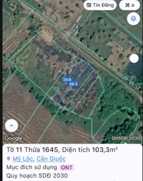 Bán Đất 103m2 có sẵn 103 m2 thổ cư giá 700 triệu tại Đường Dương Thị Hai Xã Mỹ Lộc Huyện Cần Giuộc Long An