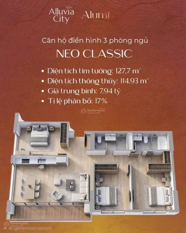 Bán nhanh căn 3N Alluvia City. Ký HĐMB CĐT - Cam kết không phát sinh chi phí