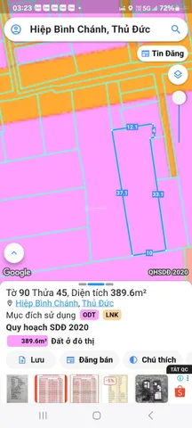 Bán Đất 400m2 có sẵn 400 m2 thổ cư giá 22.5 tỷ tại đường Số 12 Phường Hiệp Bình Chánh Quận Thủ Đức TP. Hồ Chí Minh