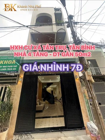 🏠 HXH NỘI BỘ CƯ XÁ TÂN TRỤ, TÂN BÌNH - NHÀ 1 TRỆT 2 LẦU, SÂN THƯỢNG - DT GẦN 50m2 - GIÁ NHỈNH 7Đ 💕