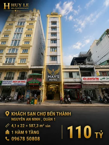 *Trực diện cửa Chợ Bến Thành* Bán Khách Sạn 22 Nguyễn An Ninh (1 hầm 9 tầng)
