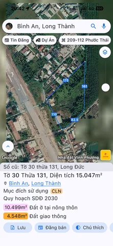 Bán Đất 15047m2 giá 90 tỷ tại Xã Long Đức Huyện Long Thành Đồng Nai