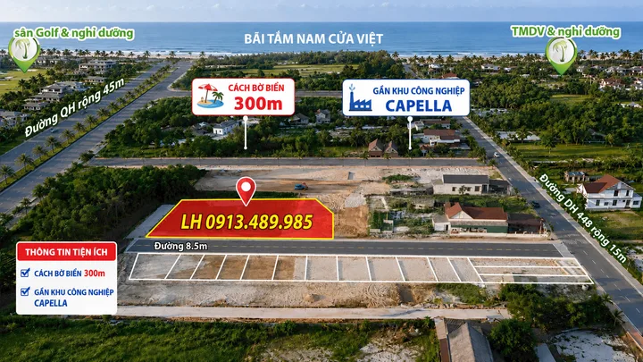 Đất nền ven biển Full thổ cư giá 600Tr - Nam Cửa Việt - Quảng Trị