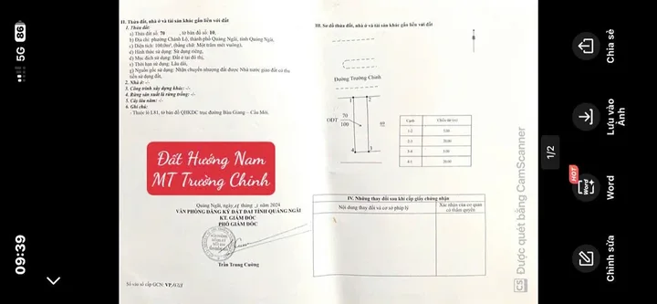 Bán Đất mặt tiền Trường Chinh 100m2 có sẵn 100 m2 thổ cư giá 3.5 tỷ tại Phường Chánh Lộ Thành phố Quảng Ngãi Quảng Ngãi