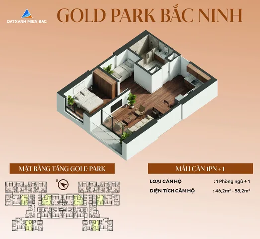 Nhỉnh 2 tỷ cho gần 50m2 view sông Thương đẹp mê ly, GoldPark Bắc Giang vẫy chào