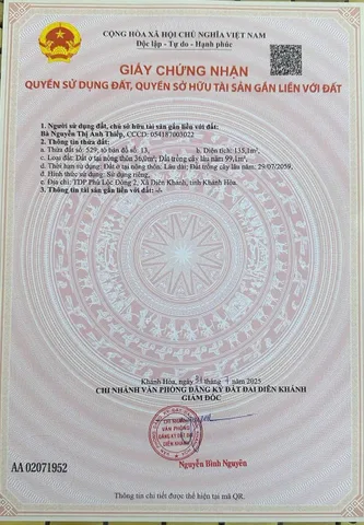 Bán Nhà riêng 138m2 có sẵn 36 m2 thổ cư giá 1.65 tỷ tại Thị trấn Diên Khánh Huyện Diên Khánh Khánh Hòa