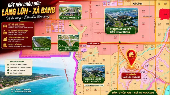 CHỈ 515TR SỞ HỮU NGAY LÔ ĐẤT THỔ CƯ NGAY KHU DÂN CƯ LIỀN KỀ KCN BẮC CHÂU ĐỨC >5000HA.