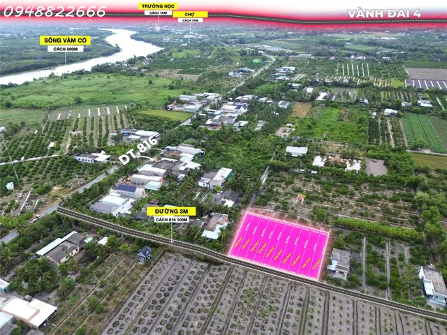 Siêu phẩm - Bán đất thổ cư siêu đẹp tại Ấp 5 Thạnh Hoà, Bến Lức, DT 195m2, giá đầu tư