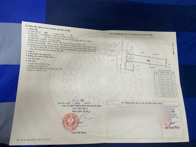 Bán Đất 107.5m2 có sẵn 97.5 m2 thổ cư giá 7.5 tỷ tại - Chọn - Phường Linh Đông Quận Thủ Đức TP. Hồ Chí Minh