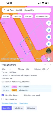Bán Đất 1266m2 giá 780 triệu tại - Chọn - - Chọn - Xã Cam Hiệp Khánh Hòa
