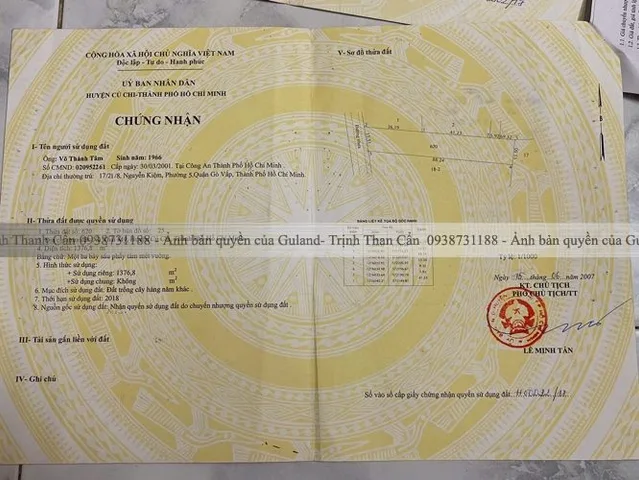 Bán Đất 1977m2 có sẵn 300 m2 thổ cư giá 17 tỷ tại Xã Thái Mỹ Huyện Củ Chi TP. Hồ Chí Minh