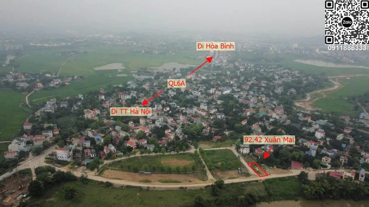 Bán đất đấu giá Khoang Bèo Xuân Mai, lô góc, view Sông, đường vỉa hè 15m, sát ga S9 Metro, giá đầu tư