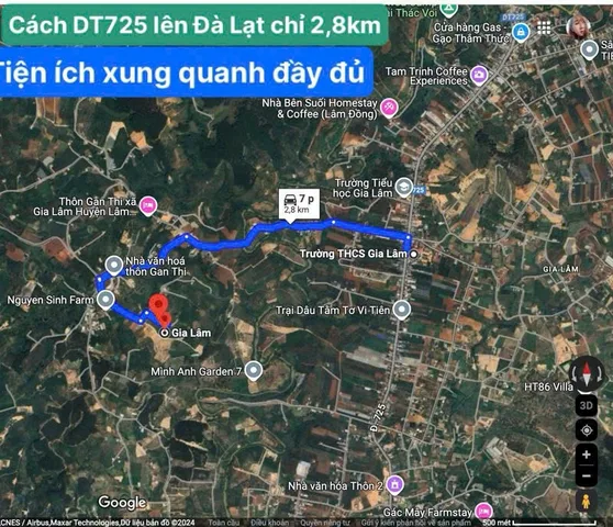 Bán Đất 552m2 có sẵn 100 m2 thổ cư giá 750 triệu tại - Xã Gia Lâm Huyện Lâm Hà Lâm Đồng