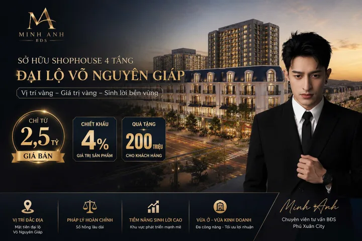 Dòng tiền 50 - 120tr/1 tháng đang hiện hữu tại Phú Xuân City