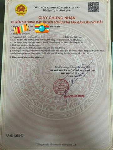 Bán Đất 220m2 có sẵn 60 m2 thổ cư giá 4.5 tỷ tại Đường ĐT 748 Xã An Điền Thị xã Bến Cát Bình Dương