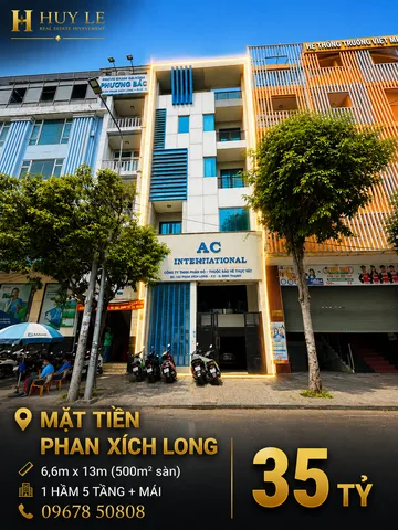 Mặt Tiền Phan Xích Long  [6,6m x 13m] 1 hầm 5 tầng ST - Thang máy