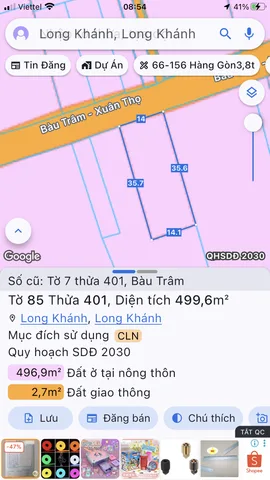 Bán Đất 499m2 giá 2 tỷ tại Xã Bàu Trâm Thành phố Long Khánh Đồng Nai
