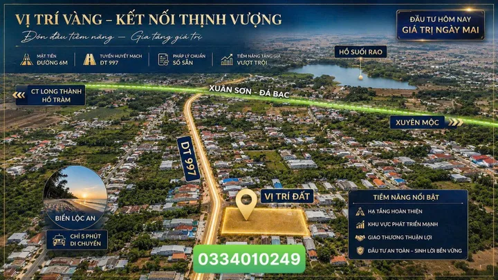 Bán Đất thổ cư giá 750 triệu tại - Xã Suối Rao Huyện Châu Đức Bà Rịa - Vũng Tàu