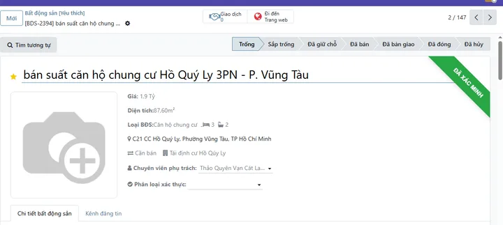 Bán Căn hộ chung cư 87.6m2 giá 1.9 tỷ tại - Chọn - Phường Thắng Tam Thành phố Vũng Tàu Bà Rịa - Vũng Tàu