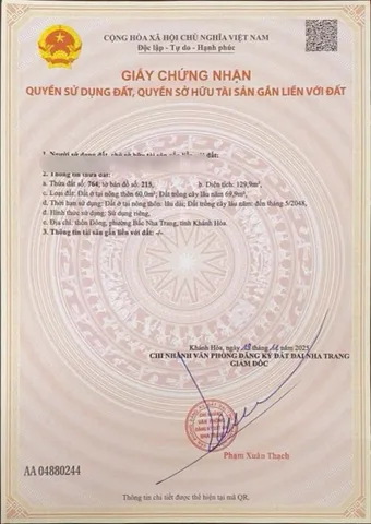 Bán Đất tại Xã Vĩnh Phương Thành phố Nha Trang Khánh Hoà có 2 lô /