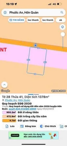Bán thanh lý 15 lô đất thổ cư, giá 400 triệu/lô tại Xã Phước An Huyện Hớn Quản Bình Phước.
