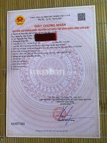 CẦN BÁN LÔ ĐẤT TẠI ĐƯỜNG TÂN TRẠI - XÃ PHÚ CƯỜNG - SÓC SƠN - HÀ NỘI