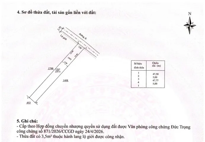 Bán Đất 237.5m2 có sẵn 76 m2 thổ cư giá 1.55 tỷ tại Đường Thống Nhất Thị trấn Liên Nghĩa Huyện Đức Trọng Lâm Đồng