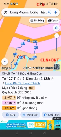 Bán Đất 5138m2 giá 7.5 tỷ tại Xã Bàu Cạn Huyện Long Thành Đồng Nai