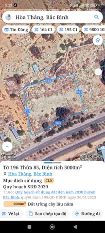 Bán Đất 5000m2 giá 7 tỷ tại Xã Hòa Thắng Huyện Bắc Bình Bình Thuận