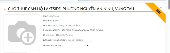 Cho thuê Căn hộ chung cư 75m2 giá 9 triệu tại - Chọn - Phường Nguyễn An Ninh Thành phố Vũng Tàu Bà Rịa - Vũng Tàu
