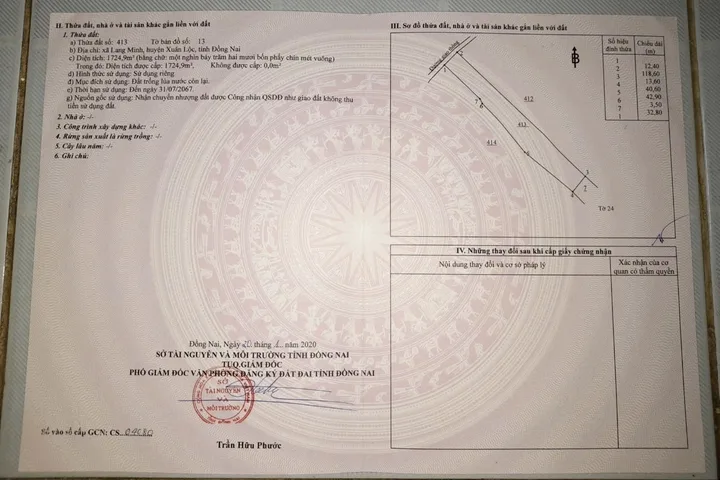 Bán Đất 1725m2 giá 800 triệu tại Xã Lang Minh Huyện Xuân Lộc Đồng Nai -09