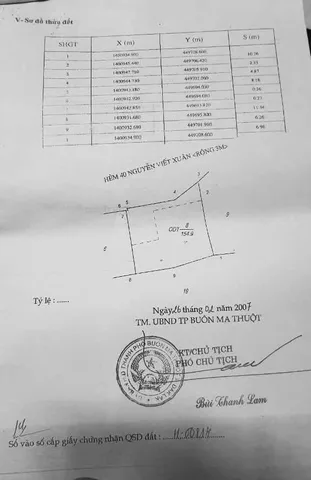 Bán Đất 154.9m2 có sẵn 108 m2 thổ cư giá 3.6 tỷ tại Phường Tân Thành Thành phố Buôn Ma Thuột Đắk Lắk