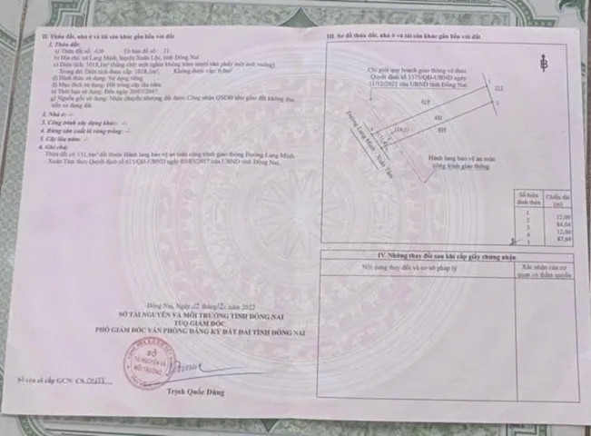 Bán Đất 1018m2 MT Lang Minh Xuân Tâm giá 2 tỷ phường Xuân Lộc Đồng Nai -11