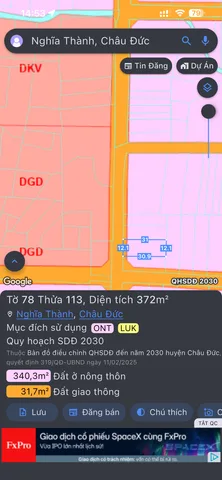 Bán Đất 372m2 có sẵn 100 m2 thổ cư giá 3 tỷ tại Xã Nghĩa Thành Huyện Châu Đức Bà Rịa - Vũng Tàu