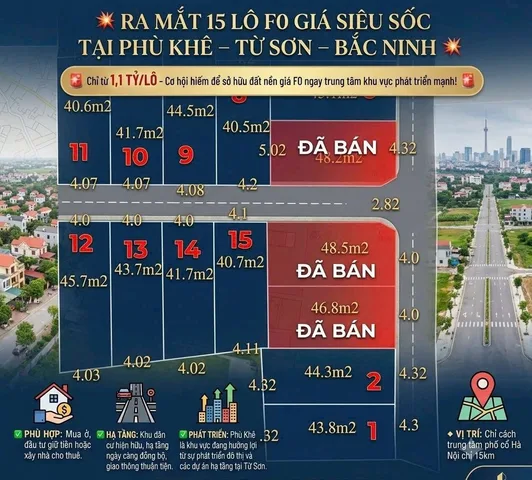 Bán Đất 45m2 có sẵn 45 m2 thổ cư giá 1.1 tỷ tại - Chọn - Xã Phù Khê Thị xã Từ Sơn Bắc Ninh