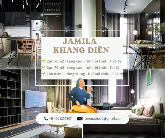 JAMILA KHANG ĐIỀN 2 P.NGỦ SỔ HỒNG RIÊNG LÂU DÀI: 4.85 - 5.67 TỶ - HOTLINE: 0942.50.8611 (Em Thoa - 6 năm đồng hành cùng Jamila)
