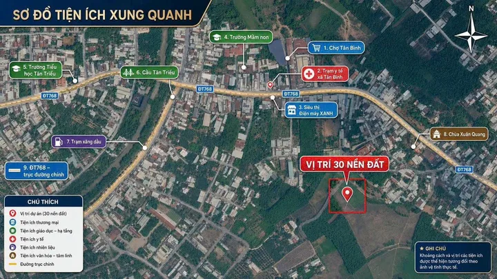 Bán Đất 100m2 có sẵn 100 m2 thổ cư giá 330 triệu tại Đường DT 768 Xã Tân Bình Huyện Vĩnh Cửu Đồng Nai