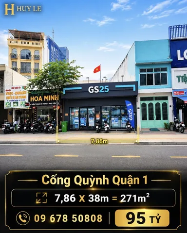 Bán đất mặt tiền Cống Quỳnh quận 1 (7,86 x 38 = 271m2)