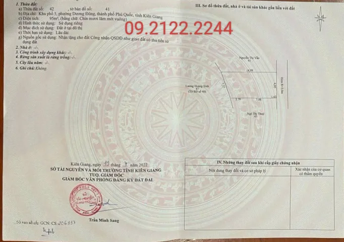 Bán Nhà riêng 95m2 1 trêtj 1 lầu FULL thổ cư Ngang 6.75m hẻm Lý Thường Kiệt giá 5.9 tỷ tại KP5 Dương Đông Đặc Khu Phú Quốc