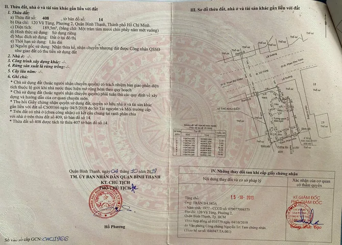 Bán Nhà Mặt Tiền 120 VŨ TÙNG, P2, Bình Thạnh