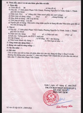 Bán Nhà Mặt Tiền 17 Phạm Viết Chánh, Nguyễn Cư Trinh, Quận 1
