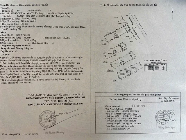 Bán Nhà Hẻm 332/42/6B-6C Phan Văn Trị, P11, Q Bình Thạnh