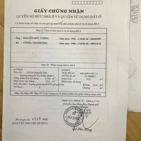 Bán Nhà Hẻm 233/19-21 Nguyễn Trãi, Nguyễn Cư Trinh, Quận 1