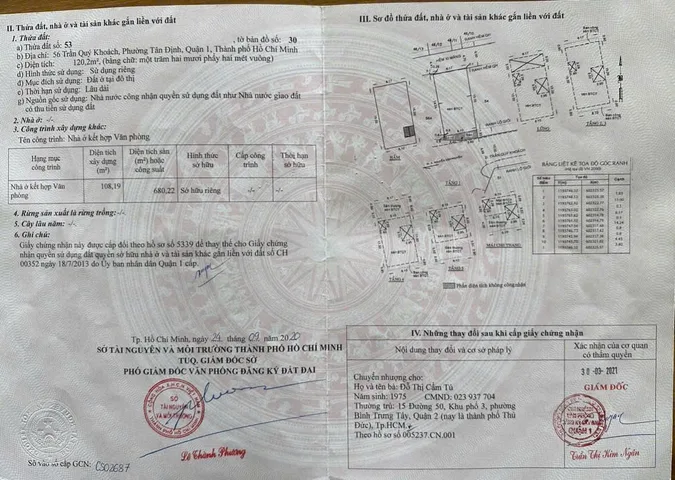 Bán Nhà Mặt Tiền 56 Trần Quý Khoách, Phường Tân Định, Quận 1