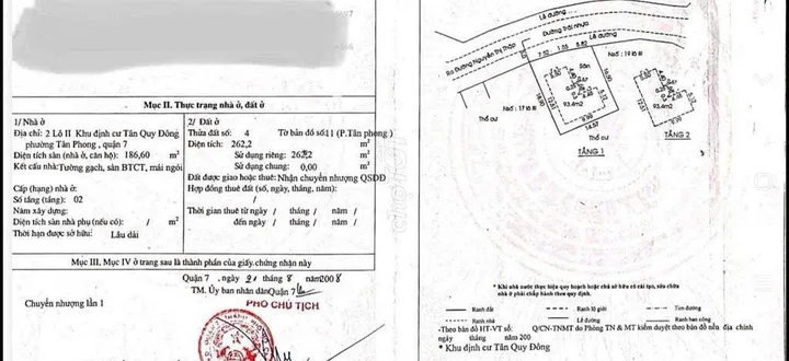 Bán Nhà Mặt Tiền 2 Lô II Đường số 64, P. Tân Phong, Quận 7