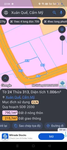 Bán Đất 2 mặt tiền 1000m2 giá 1.8 tỷ tại - Chọn - Xã Xuân Quế Huyện Cẩm Mỹ Đồng Nai