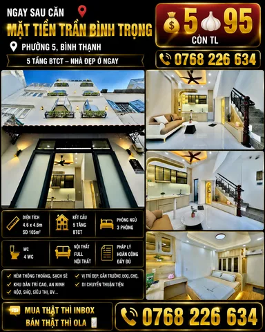 Bán Nhà riêng 25m2 có sẵn 25 m2 thổ cư giá 5.95 tỷ tại Đường Bùi Quang Là Phường 12 Quận Gò Vấp TP. Hồ Chí Minh